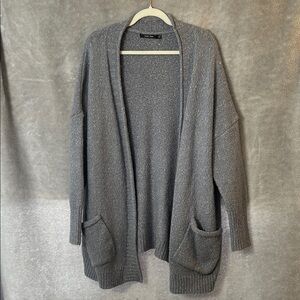 Doe & Rae Light Blue Open Front Slouchy Cardigan